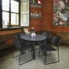 Regency Round Tables > Breakroom Tables > Kee Round Table & Chair Sets, Wood|Metal|Polypropylene Top, Grey TB36RNDGYBPBK44BK